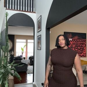 Boohoo Brown Bubble Maxi Dress